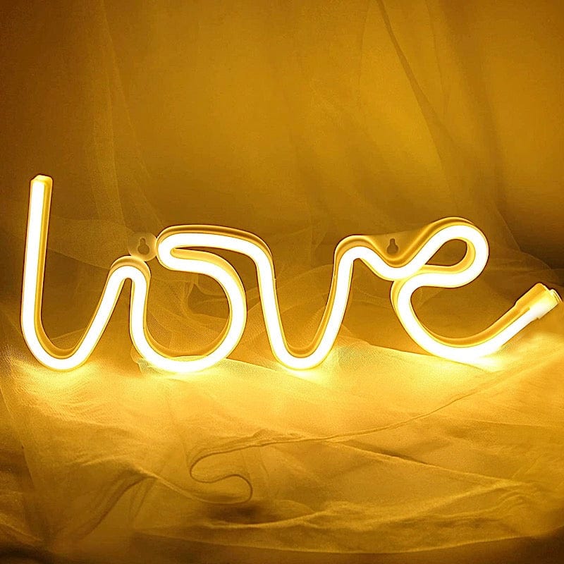 13" Love Neon Sign LED Backdrop Hanging Wall Decor Lights - Warm White LED_NEOSIGN02_LOVE_CLR