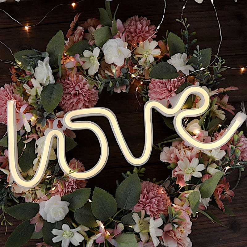 13" Love Neon Sign LED Backdrop Hanging Wall Decor Lights - Warm White LED_NEOSIGN02_LOVE_CLR