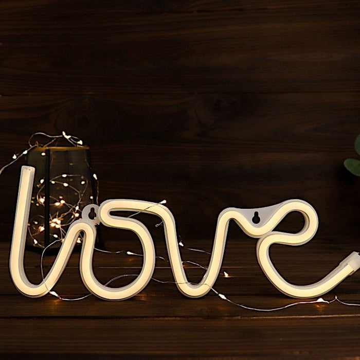 13" Love Neon Sign LED Backdrop Hanging Wall Decor Lights - Warm White LED_NEOSIGN02_LOVE_CLR