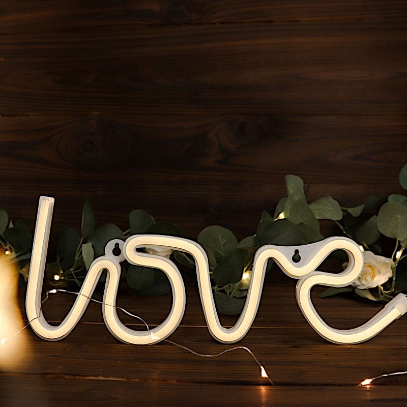 13" Love Neon Sign LED Backdrop Hanging Wall Decor Lights - Warm White LED_NEOSIGN02_LOVE_CLR