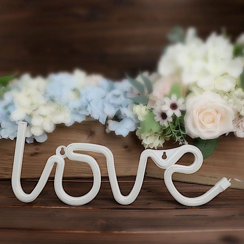 13" Love Neon Sign LED Backdrop Hanging Wall Decor Lights - Warm White LED_NEOSIGN02_LOVE_CLR