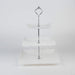 13" tall 3 Tier Plastic Dessert Stand Floral Print Square Cupcake Holder CAKE_PLST_S001_3_WHT
