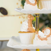 13" tall 3 Tier Plastic Dessert Stand Square Cupcake Holder with Heart Rim