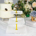 13" tall 3 Tier Plastic Dessert Stand Square Cupcake Holder with Heart Rim