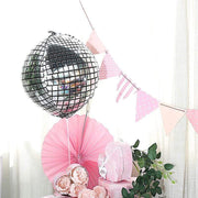 13" wide Disco Ball Orb Mylar Foil Balloon - Silver BLOON_FOL0010_15