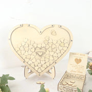13" Wooden Heart Drop Top Frame Wedding Guest Book Sign Set - Natural WED_RCPT_SIGN_WOD01_NAT
