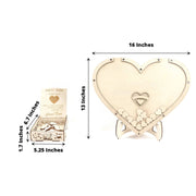 13" Wooden Heart Drop Top Frame Wedding Guest Book Sign Set - Natural WED_RCPT_SIGN_WOD01_NAT