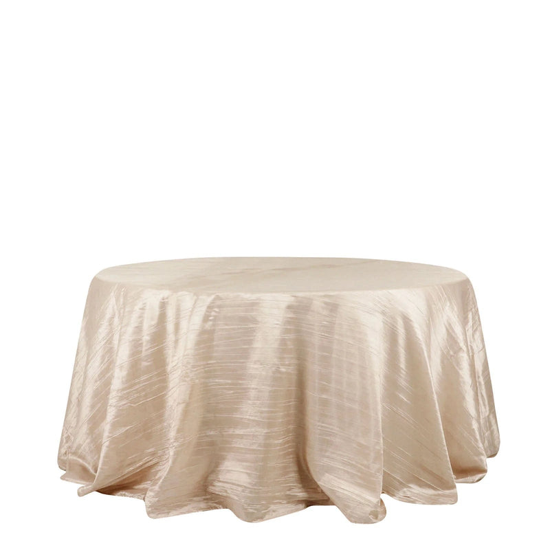 132" Accordion Crinkled Taffeta Round Tablecloth
