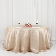 132" Accordion Crinkled Taffeta Round Tablecloth
