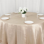 132" Accordion Crinkled Taffeta Round Tablecloth