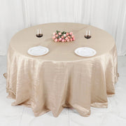 132" Accordion Crinkled Taffeta Round Tablecloth