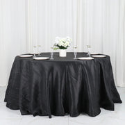 132" Accordion Crinkled Taffeta Round Tablecloth