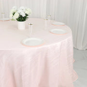 132" Accordion Crinkled Taffeta Round Tablecloth