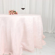 132" Accordion Crinkled Taffeta Round Tablecloth