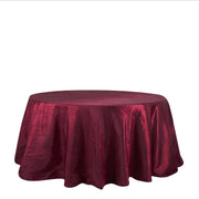 132" Accordion Crinkled Taffeta Round Tablecloth