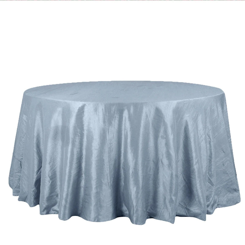 132" Accordion Crinkled Taffeta Round Tablecloth