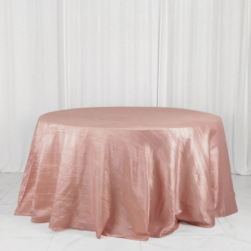 132" Accordion Crinkled Taffeta Round Tablecloth