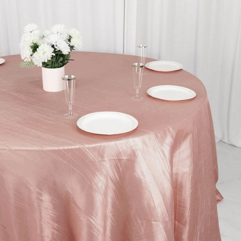 132" Accordion Crinkled Taffeta Round Tablecloth