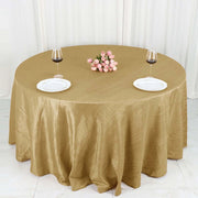 132" Accordion Crinkled Taffeta Round Tablecloth