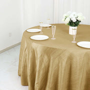 132" Accordion Crinkled Taffeta Round Tablecloth