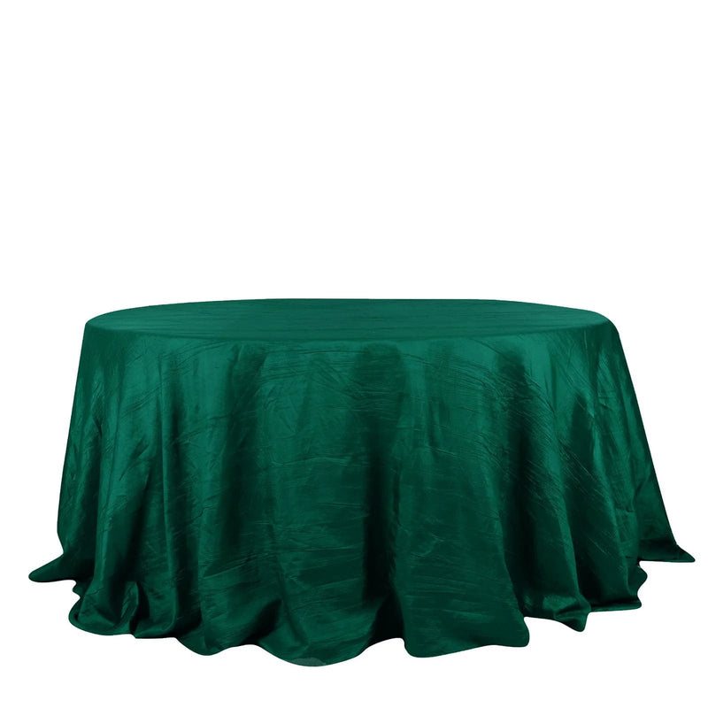 132" Accordion Crinkled Taffeta Round Tablecloth