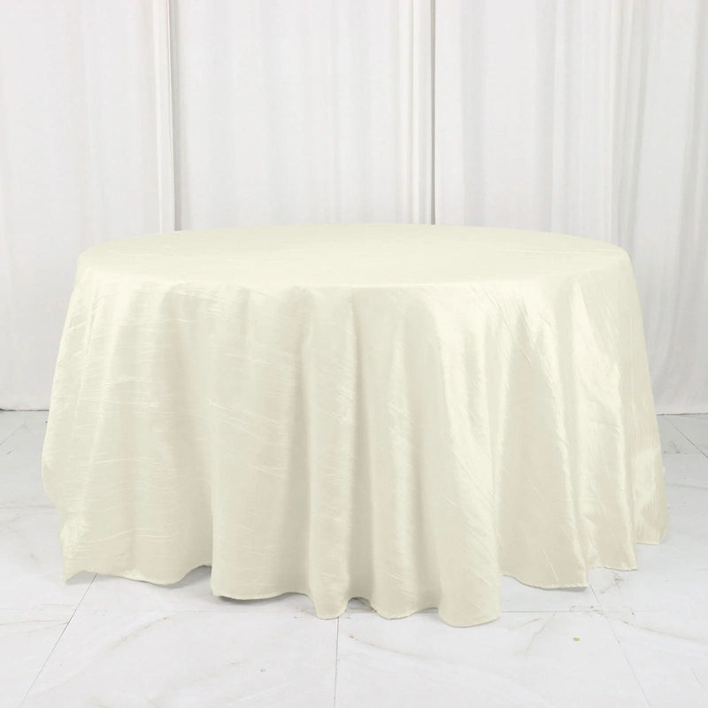 132" Accordion Crinkled Taffeta Round Tablecloth