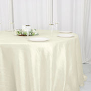 132" Accordion Crinkled Taffeta Round Tablecloth