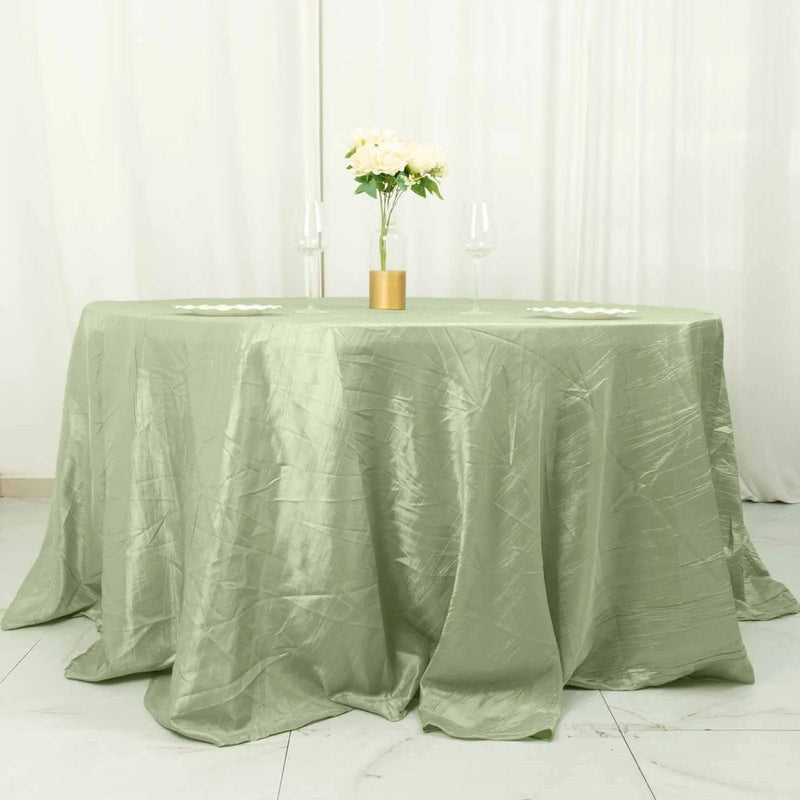 132" Accordion Crinkled Taffeta Round Tablecloth