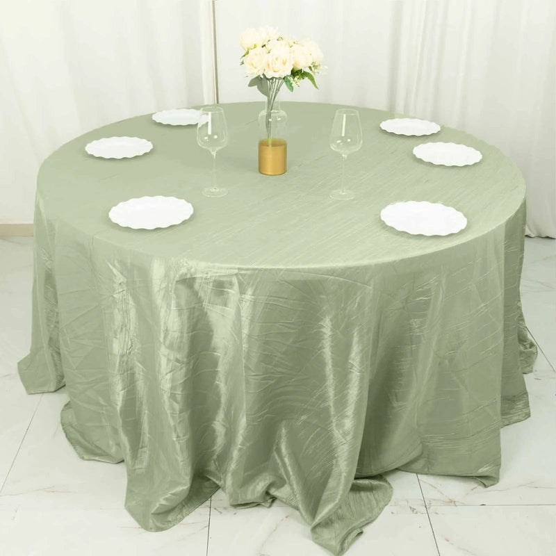 132" Accordion Crinkled Taffeta Round Tablecloth