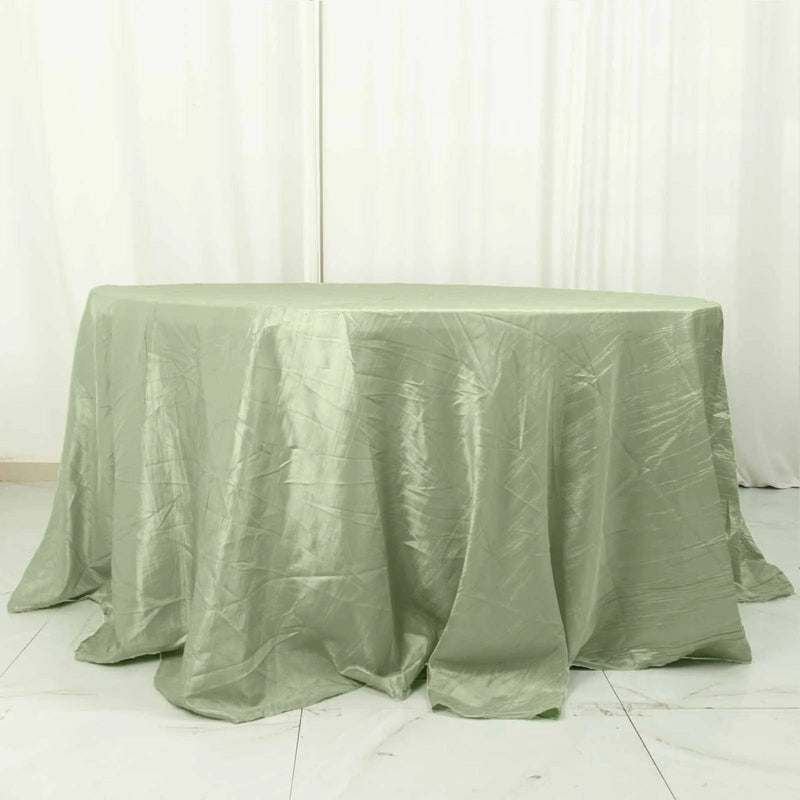 132" Accordion Crinkled Taffeta Round Tablecloth