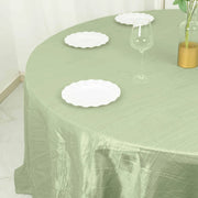 132" Accordion Crinkled Taffeta Round Tablecloth