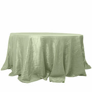 132" Accordion Crinkled Taffeta Round Tablecloth