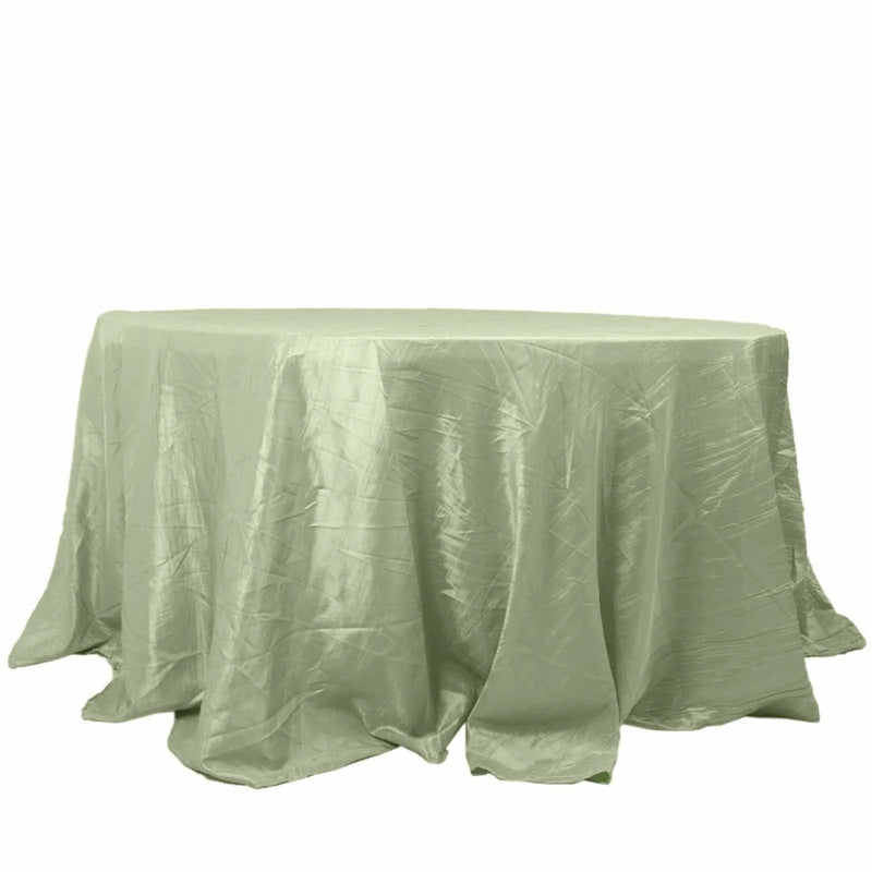 132" Accordion Crinkled Taffeta Round Tablecloth
