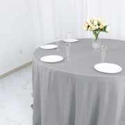 132" Accordion Crinkled Taffeta Round Tablecloth