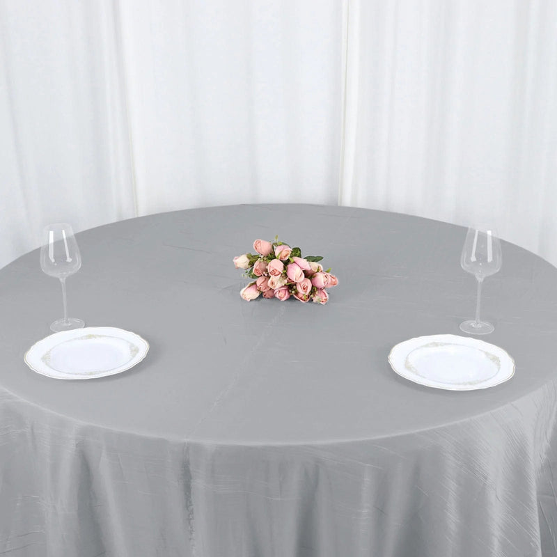 132" Accordion Crinkled Taffeta Round Tablecloth