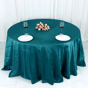 132" Accordion Crinkled Taffeta Round Tablecloth