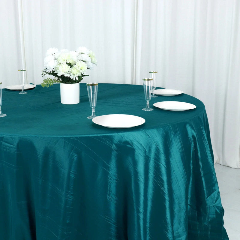 132" Accordion Crinkled Taffeta Round Tablecloth