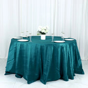 132" Accordion Crinkled Taffeta Round Tablecloth