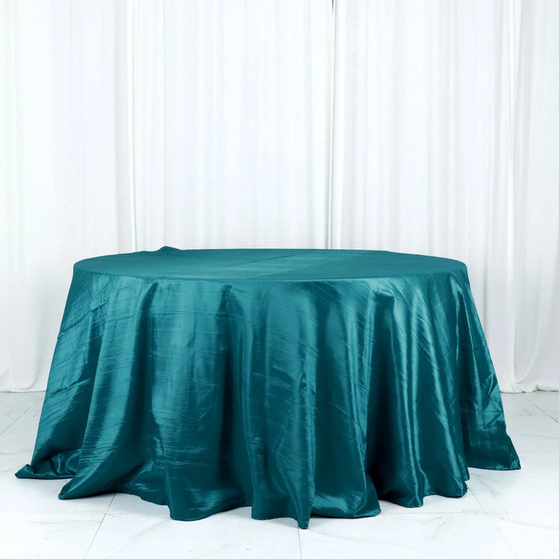 132" Accordion Crinkled Taffeta Round Tablecloth
