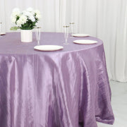 132" Accordion Crinkled Taffeta Round Tablecloth