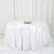 132" Accordion Crinkled Taffeta Round Tablecloth