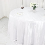 132" Accordion Crinkled Taffeta Round Tablecloth