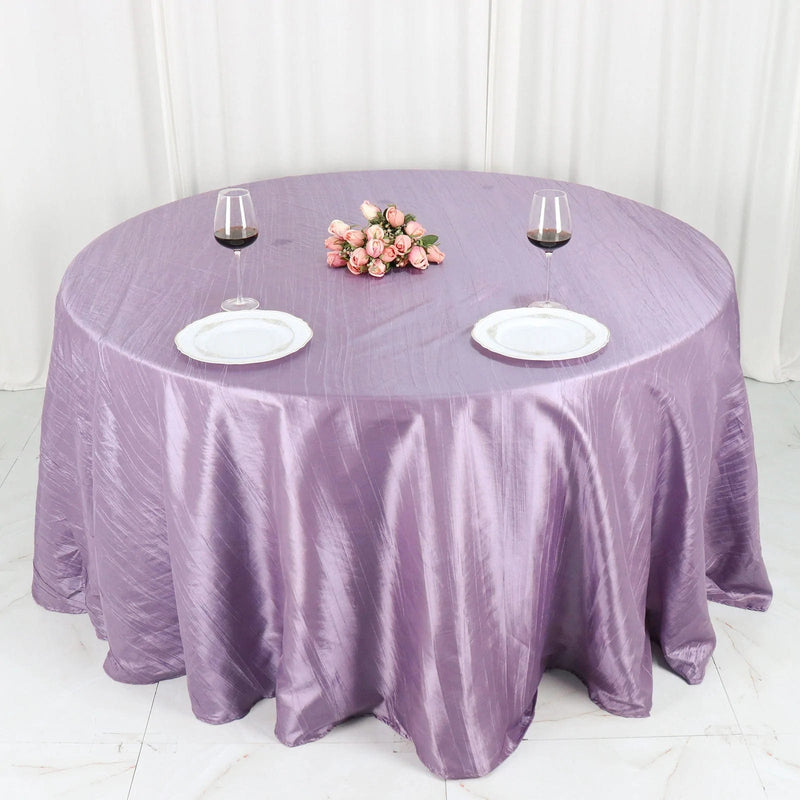 132" Accordion Crinkled Taffeta Round Tablecloth