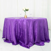 132" Accordion Crinkled Taffeta Round Tablecloth