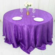 132" Accordion Crinkled Taffeta Round Tablecloth