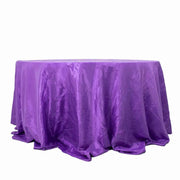 132" Accordion Crinkled Taffeta Round Tablecloth TAB_ACRNK_136_PURP