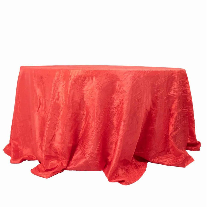 132" Accordion Crinkled Taffeta Round Tablecloth
