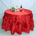 132" Large Roses Lamour Satin Round Tablecloth TAB_73_132_RED