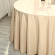 132" Polyester Round Tablecloth Wedding Party Table Linens - Beige TAB_136_081_POLY