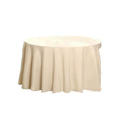 132" Polyester Round Tablecloth Wedding Party Table Linens - Beige TAB_136_081_POLY